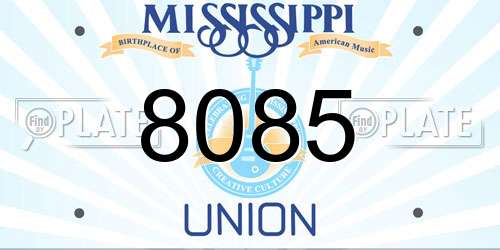 8085 Mississippi License Plate