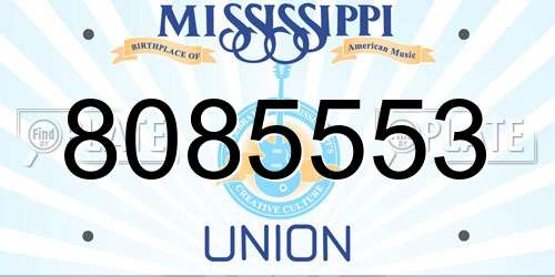 8085553 Mississippi License Plate