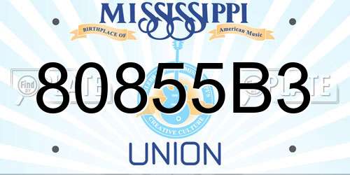80855B3 Mississippi License Plate