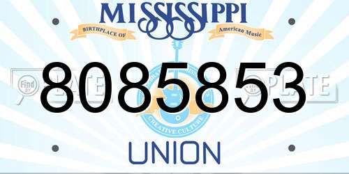 8085853 Mississippi License Plate