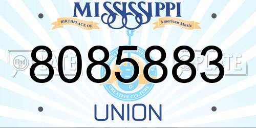 8085883 Mississippi License Plate