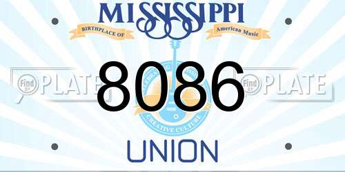 8086 Mississippi License Plate