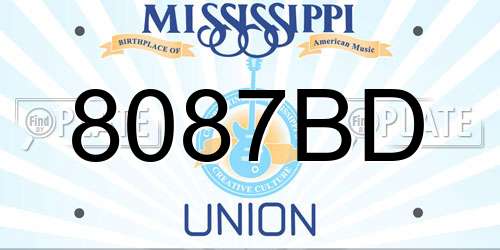 8087BD Mississippi License Plate
