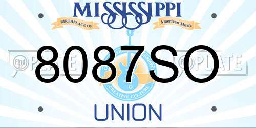 8087SO Mississippi License Plate