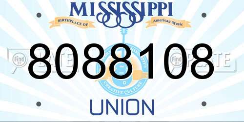 8088108 Mississippi License Plate