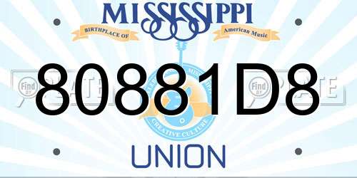 80881D8 Mississippi License Plate