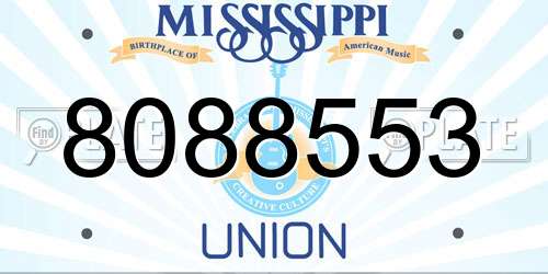 8088553 Mississippi License Plate