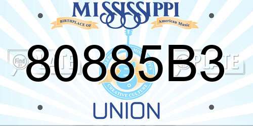 80885B3 Mississippi License Plate