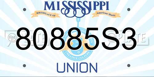 80885S3 Mississippi License Plate