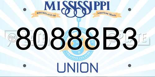 80888B3 Mississippi License Plate
