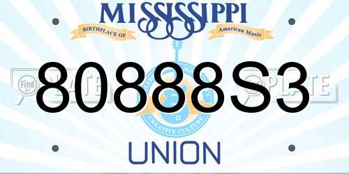 80888S3 Mississippi License Plate