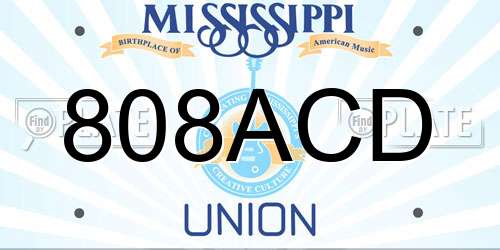 808ACD Mississippi License Plate