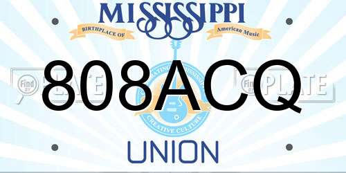 808ACQ Mississippi License Plate