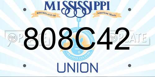 808C42 Mississippi License Plate