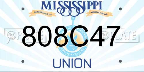 808C47 Mississippi License Plate
