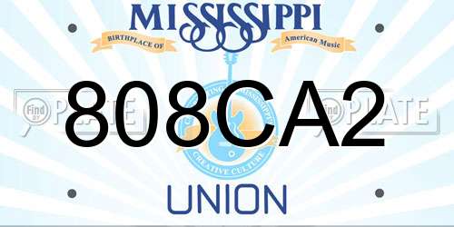 808CA2 Mississippi License Plate