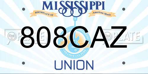 808CAZ Mississippi License Plate
