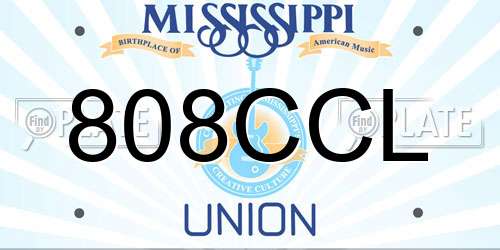 808CCL Mississippi License Plate
