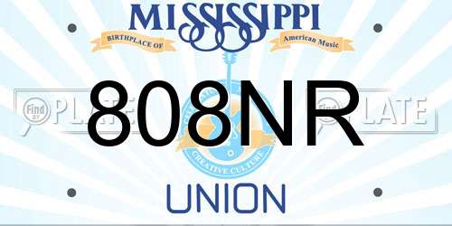 808NR Mississippi License Plate