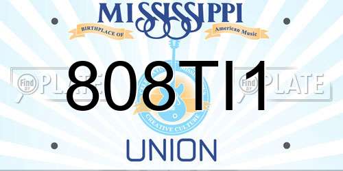 808TI1 Mississippi License Plate