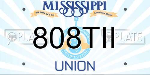 808TII Mississippi License Plate