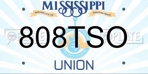 808TSO Mississippi License Plate