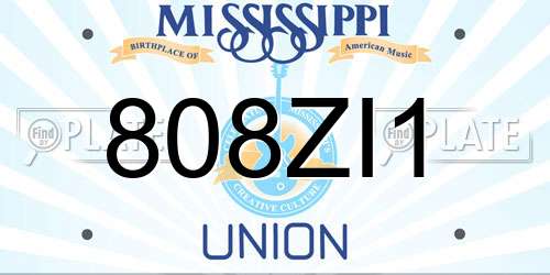 808ZI1 Mississippi License Plate