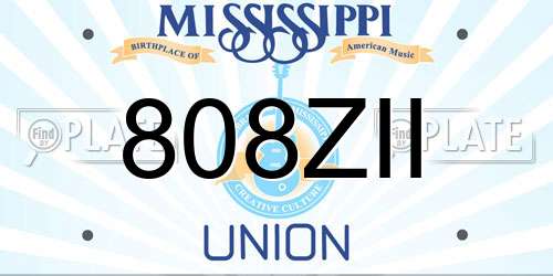 808ZII Mississippi License Plate