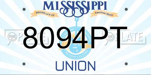 8094PT Mississippi License Plate