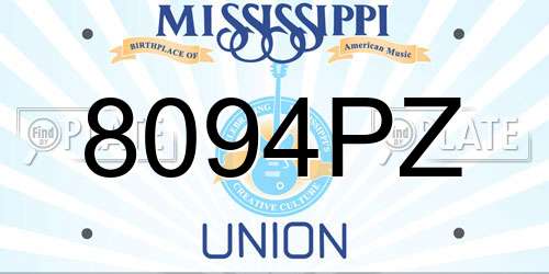 8094PZ Mississippi License Plate