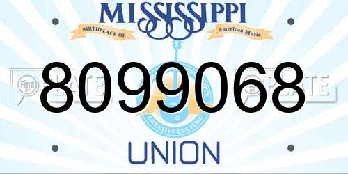 8099068 Mississippi License Plate
