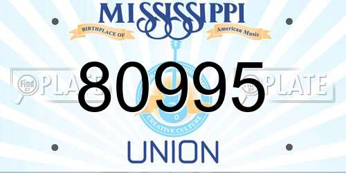 80995 Mississippi License Plate