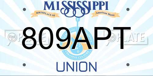809APT Mississippi License Plate