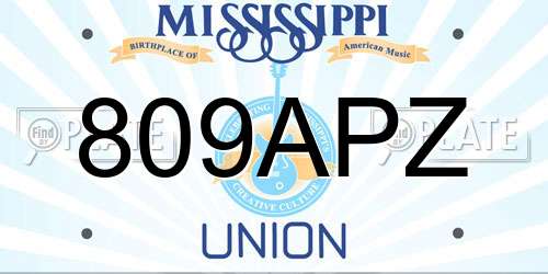 809APZ Mississippi License Plate