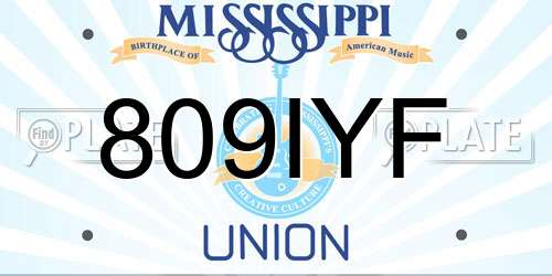 809IYF Mississippi License Plate