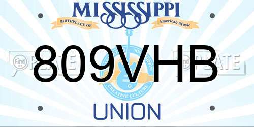 809VHB Mississippi License Plate
