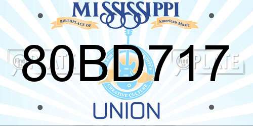 80BD717 Mississippi License Plate