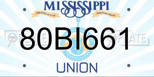 80BI661 Mississippi License Plate