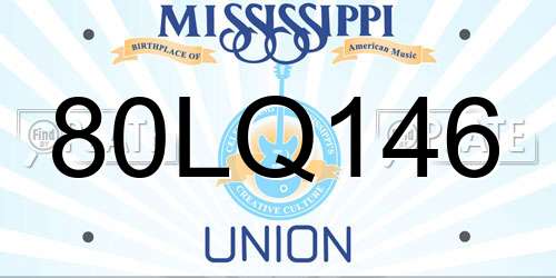 80LQ146 Mississippi License Plate