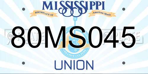 80MS045 Mississippi License Plate