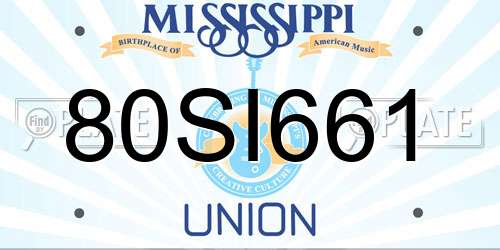 80SI661 Mississippi License Plate