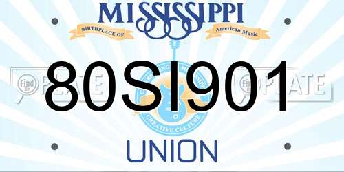 80SI901 Mississippi License Plate