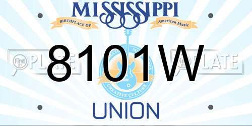 8101W Mississippi License Plate