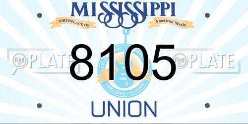 8105 Mississippi License Plate