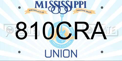 810CRA Mississippi License Plate