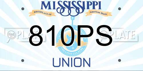 810PS Mississippi License Plate