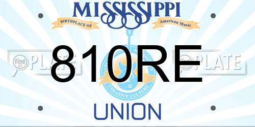 810RE Mississippi License Plate
