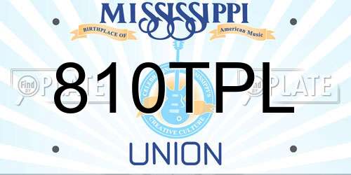 810TPL Mississippi License Plate