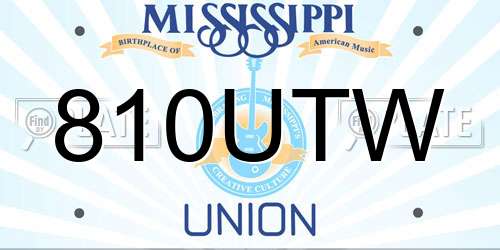 810UTW Mississippi License Plate
