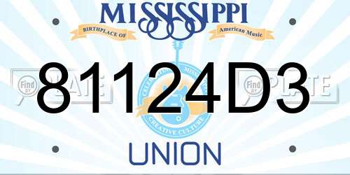 81124D3 Mississippi License Plate